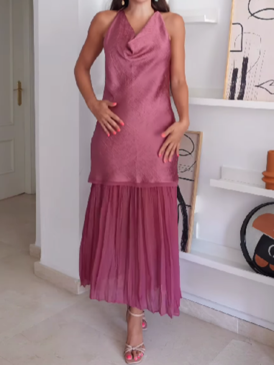 Neck-hanging Satin Dress