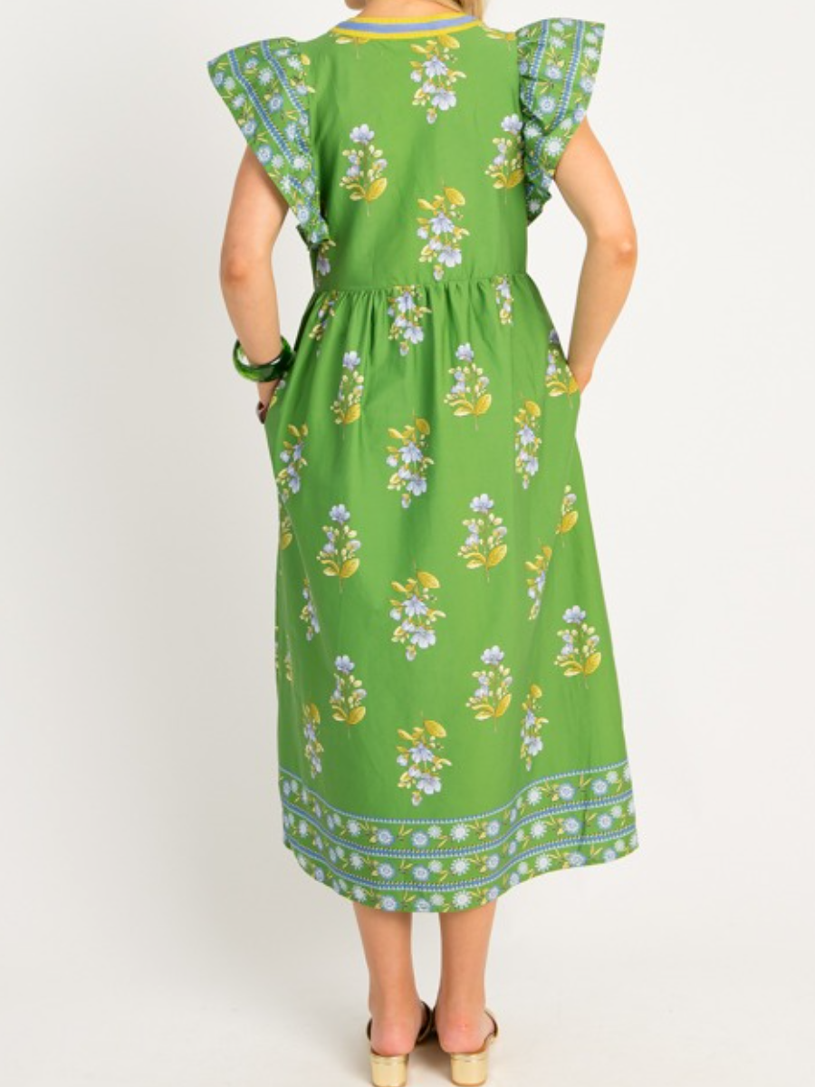 V-Neck Printed Dress
