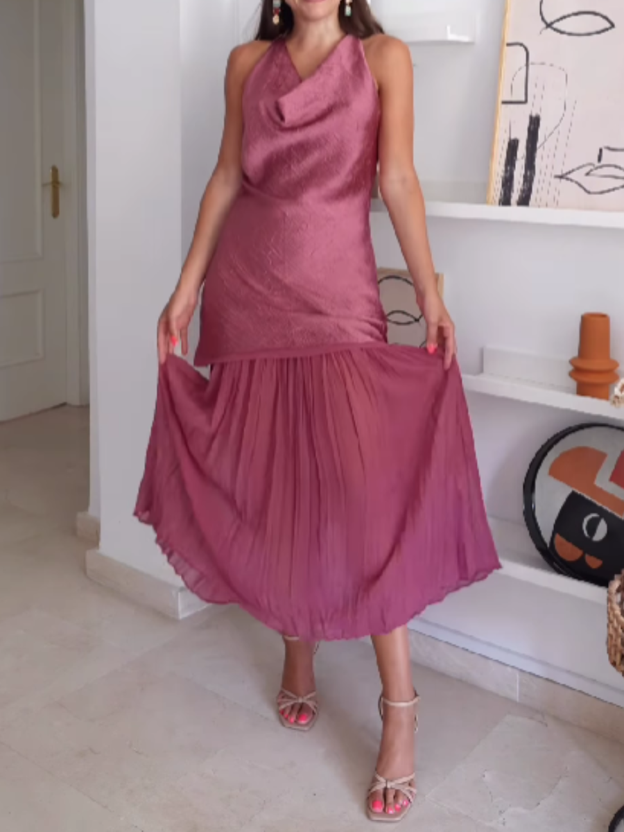 Neck-hanging Satin Dress