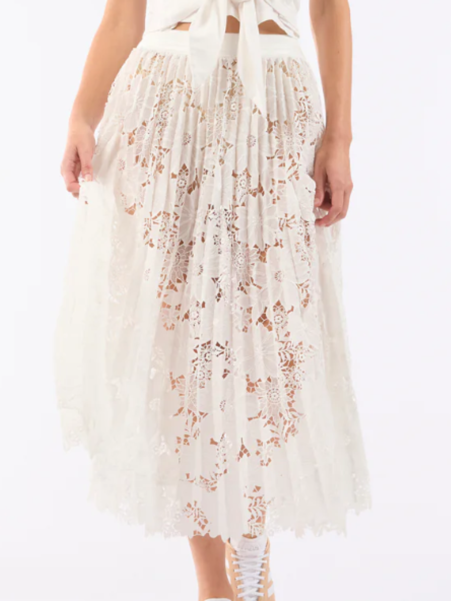 Lace Pleated Skirt