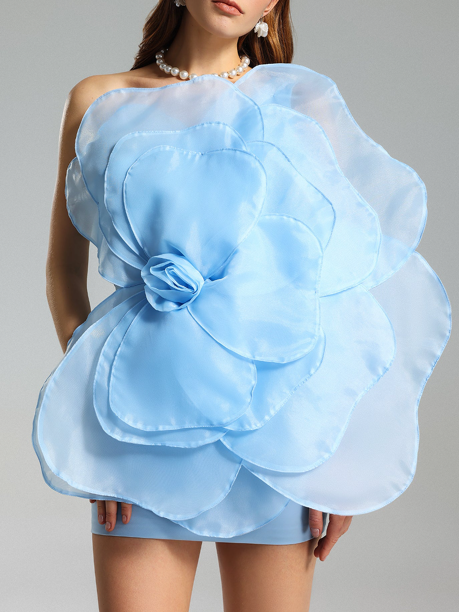 Three-dimensional Flower Mini Dress