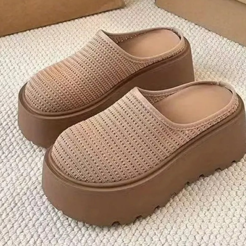 Mesh Breathable Platform Slippers