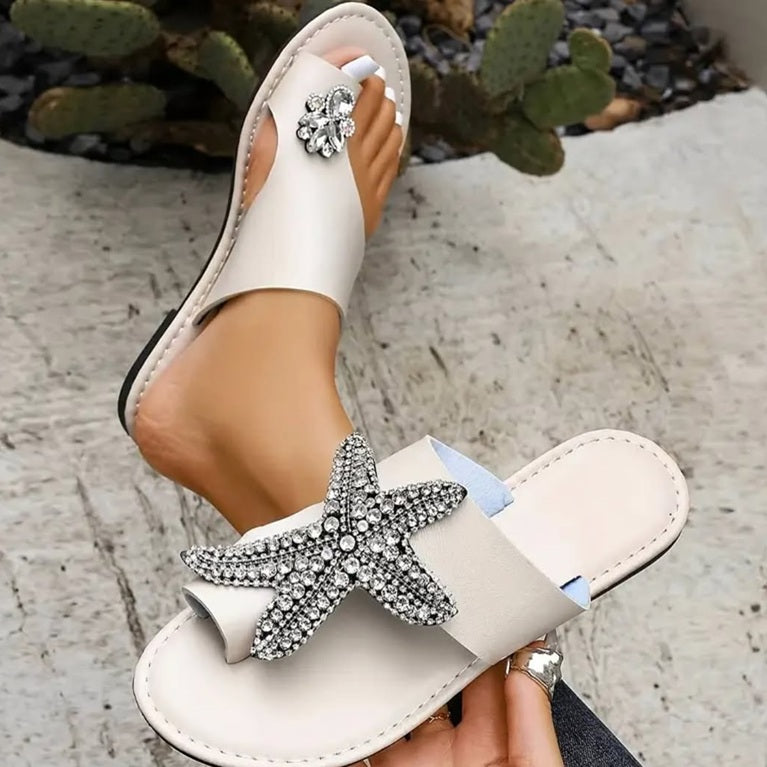 Starfish Rhinestone Over-toe Sandals