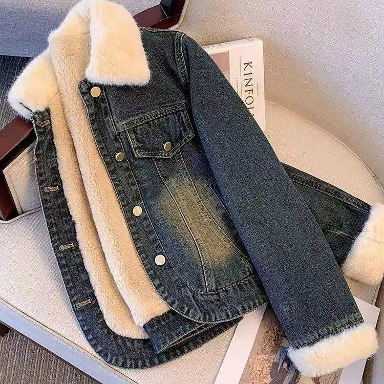 Vintage Denim Fleece Jacket