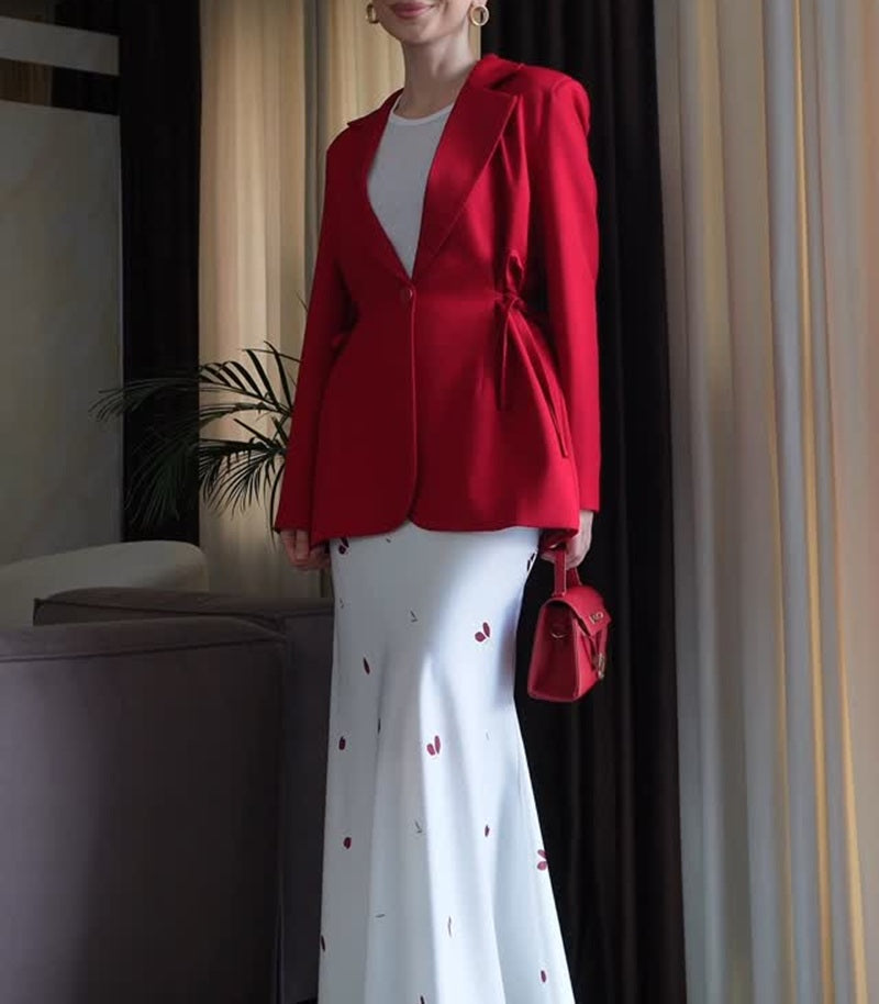 Women's Side-Strap Slim-Fit Blazer