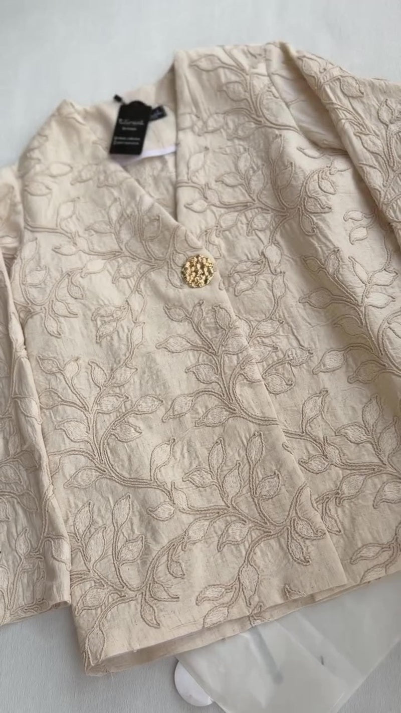 Embroidered Button Jacket
