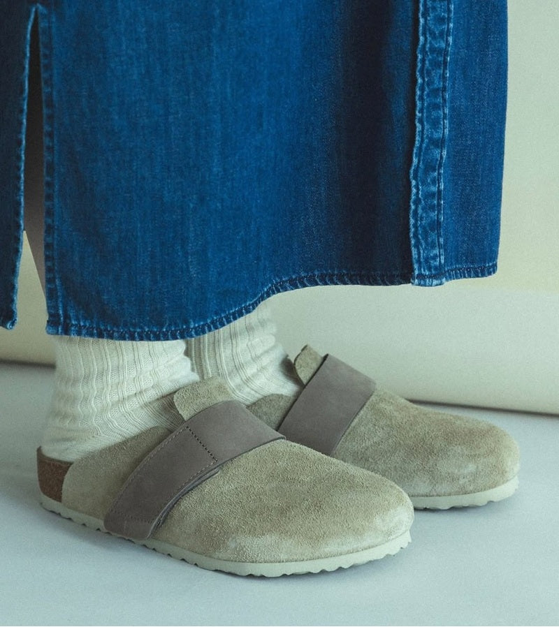 Genuine Leather Suede Thick-soled Mule Shoes