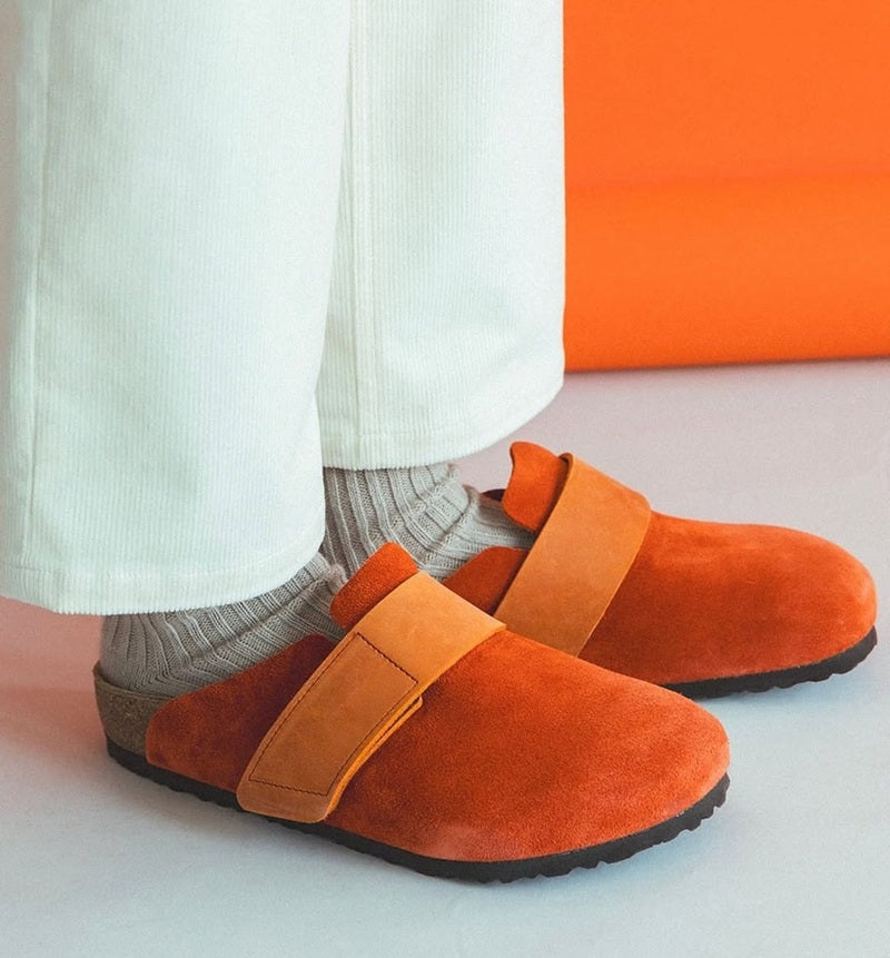 Genuine Leather Suede Thick-soled Mule Shoes