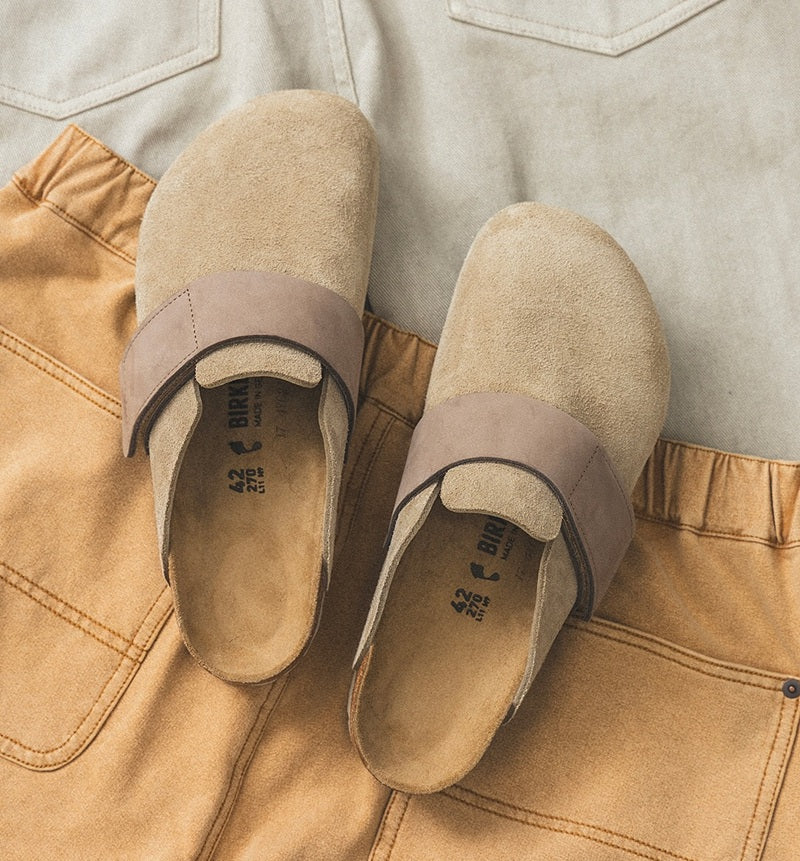 Genuine Leather Suede Thick-soled Mule Shoes