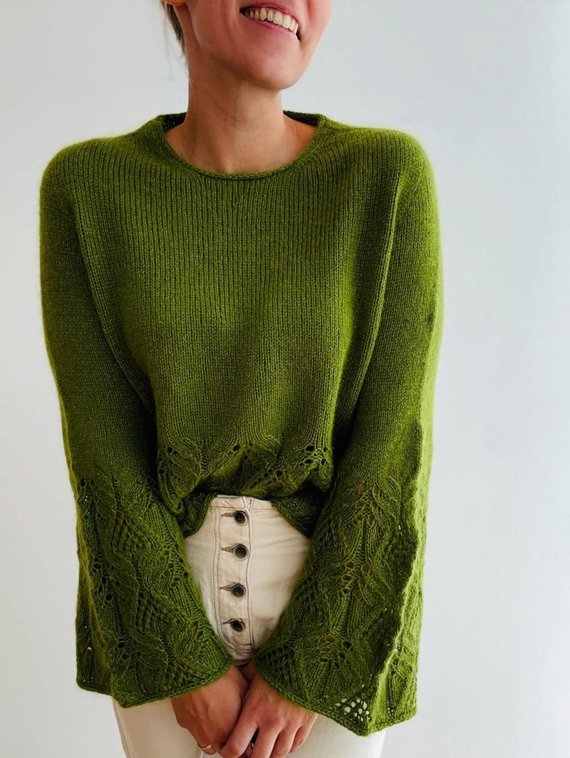 Long-Sleeve Knit Cutout Sweater