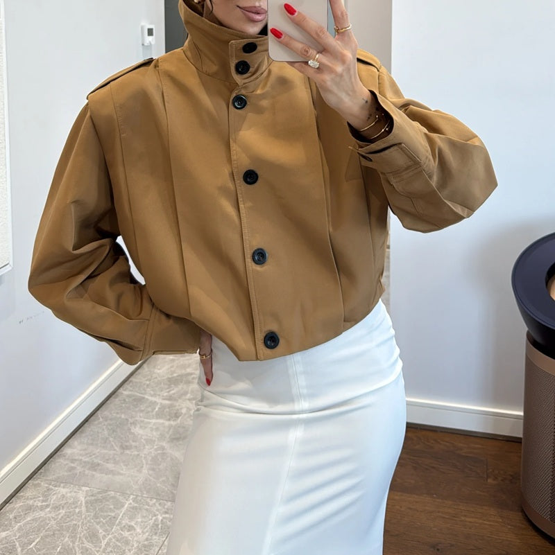 Fashion Single-breasted Lapel Short Jacket