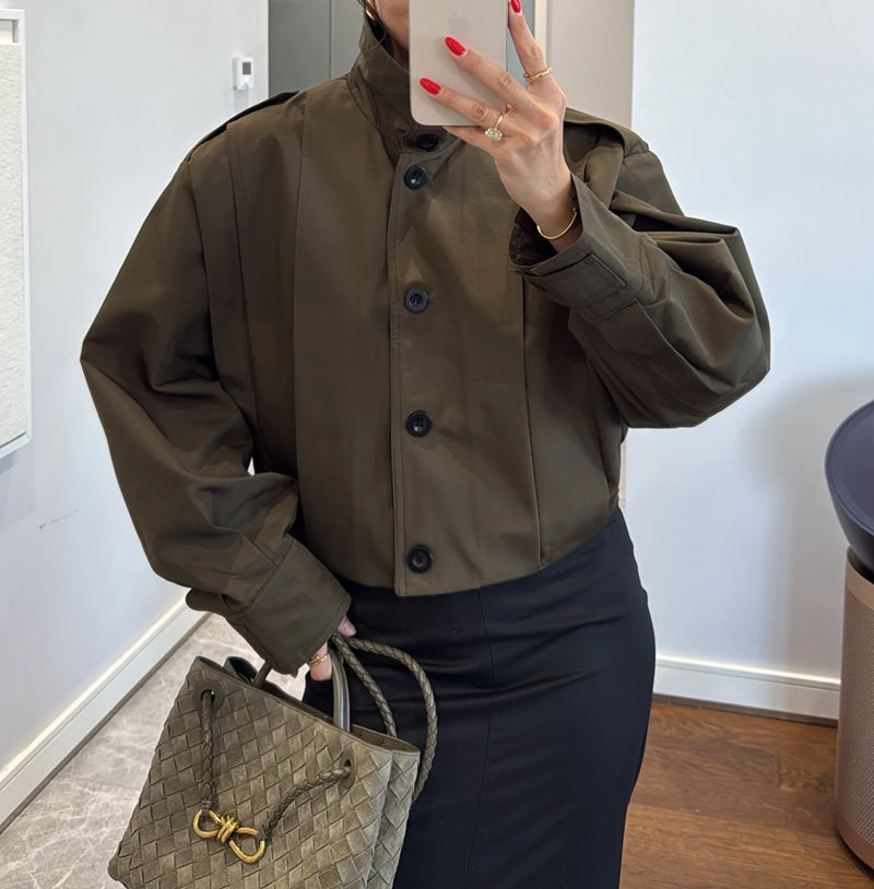 Fashion Single-breasted Lapel Short Jacket