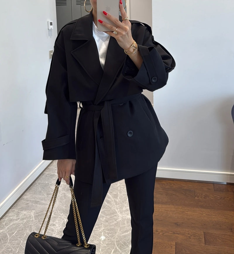 Oversized Drop Shoulder Trench Coat