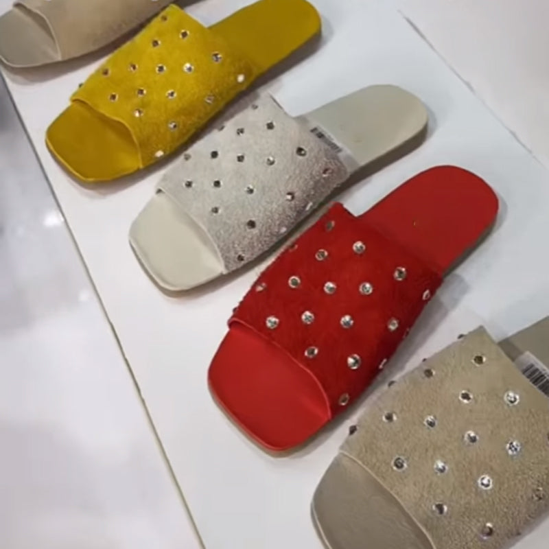 Rhinestone Sparkle Flat Slippers