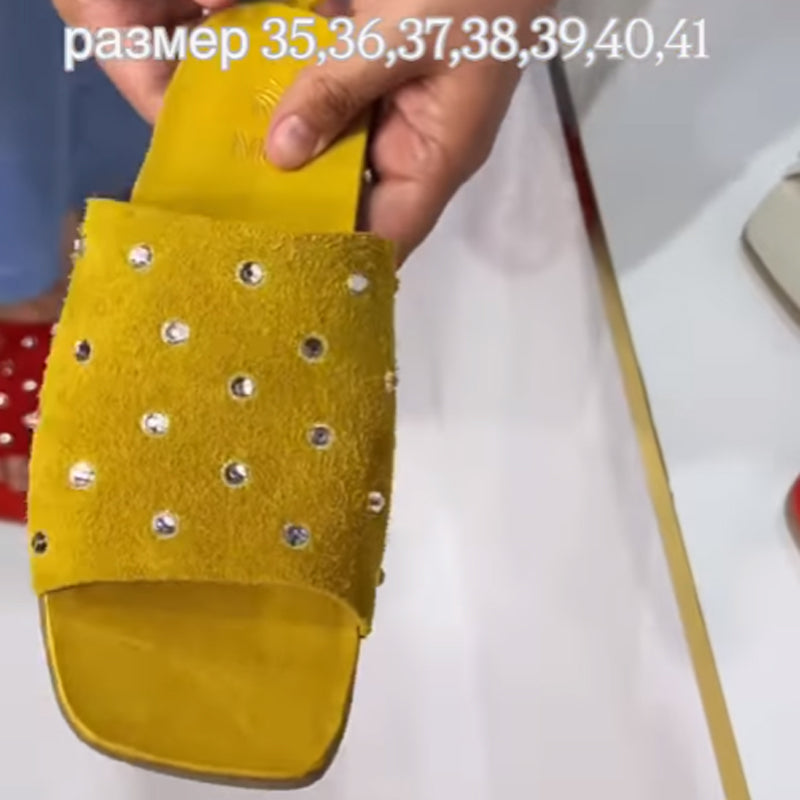 Rhinestone Sparkle Flat Slippers