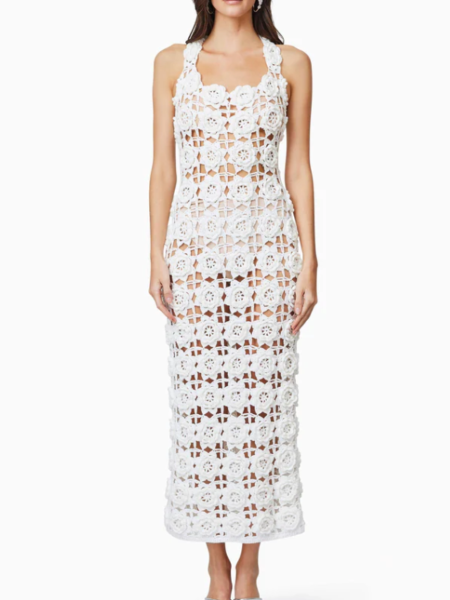 Crochet Hollow Sling Dress
