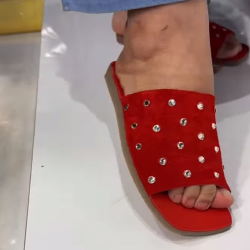 Rhinestone Sparkle Flat Slippers