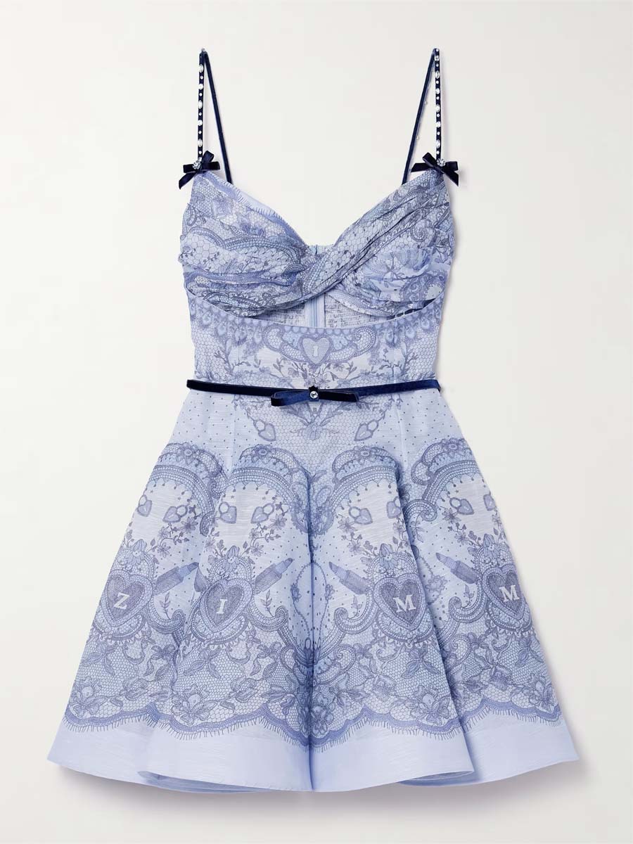 Cut Out Printed Sling Dress