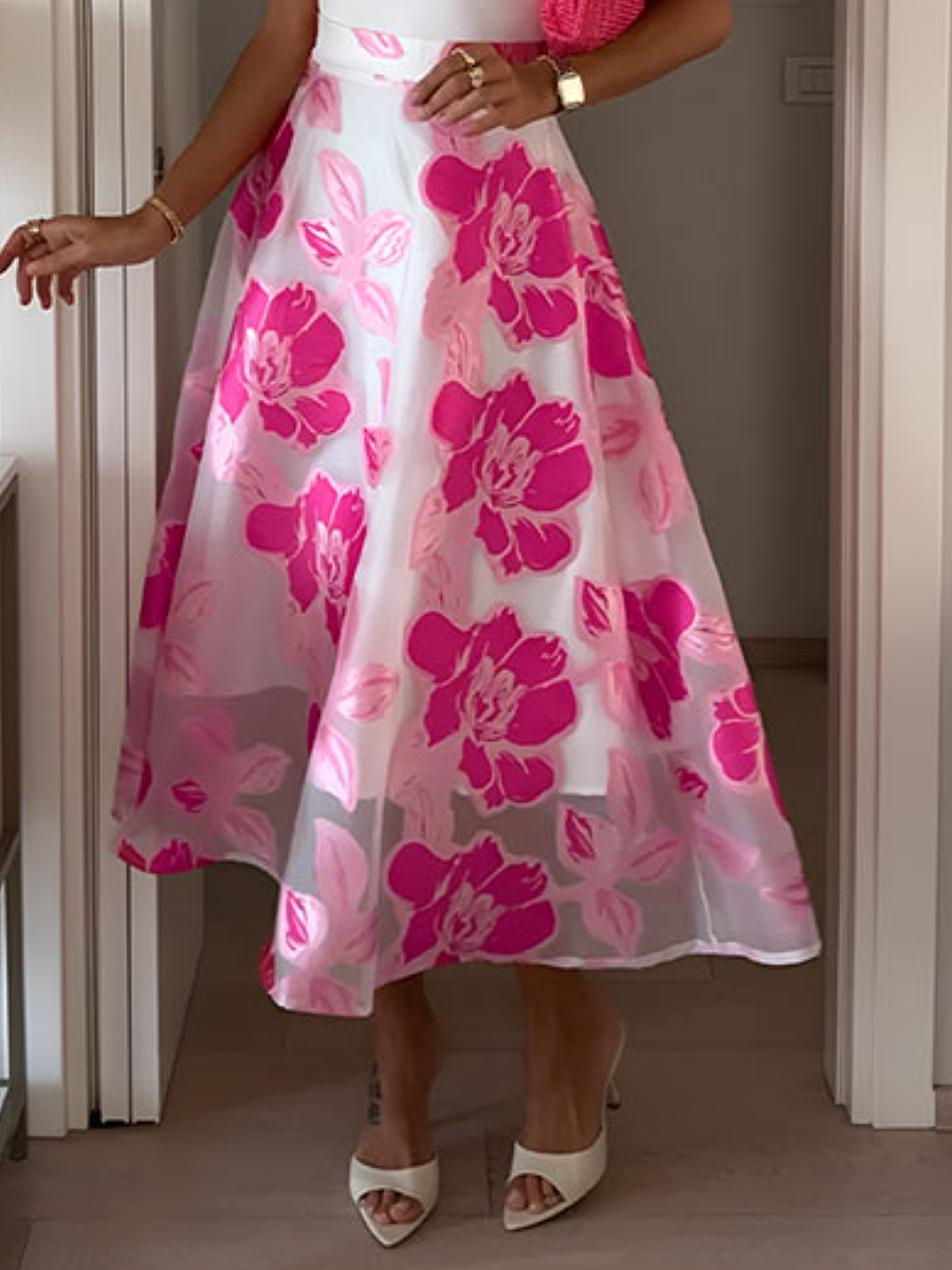 Organza Printed Skirt