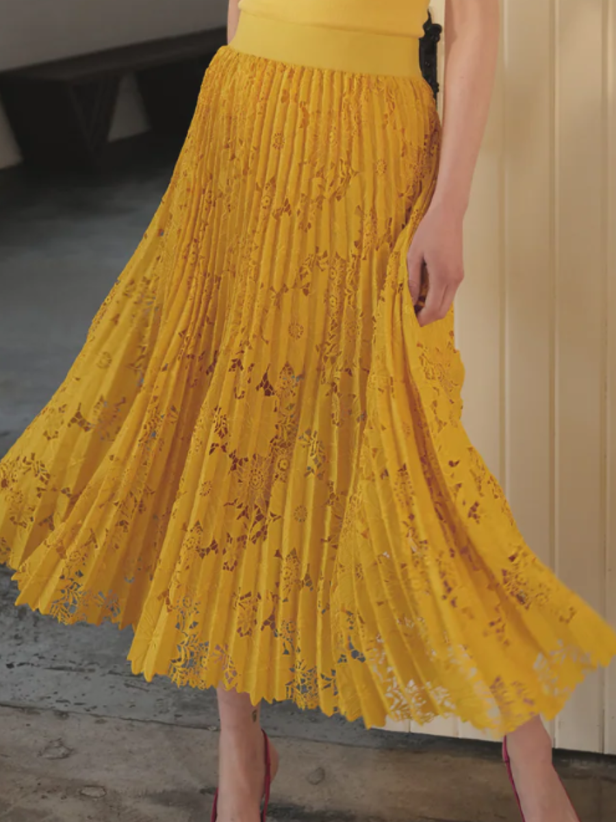 Lace Pleated Skirt