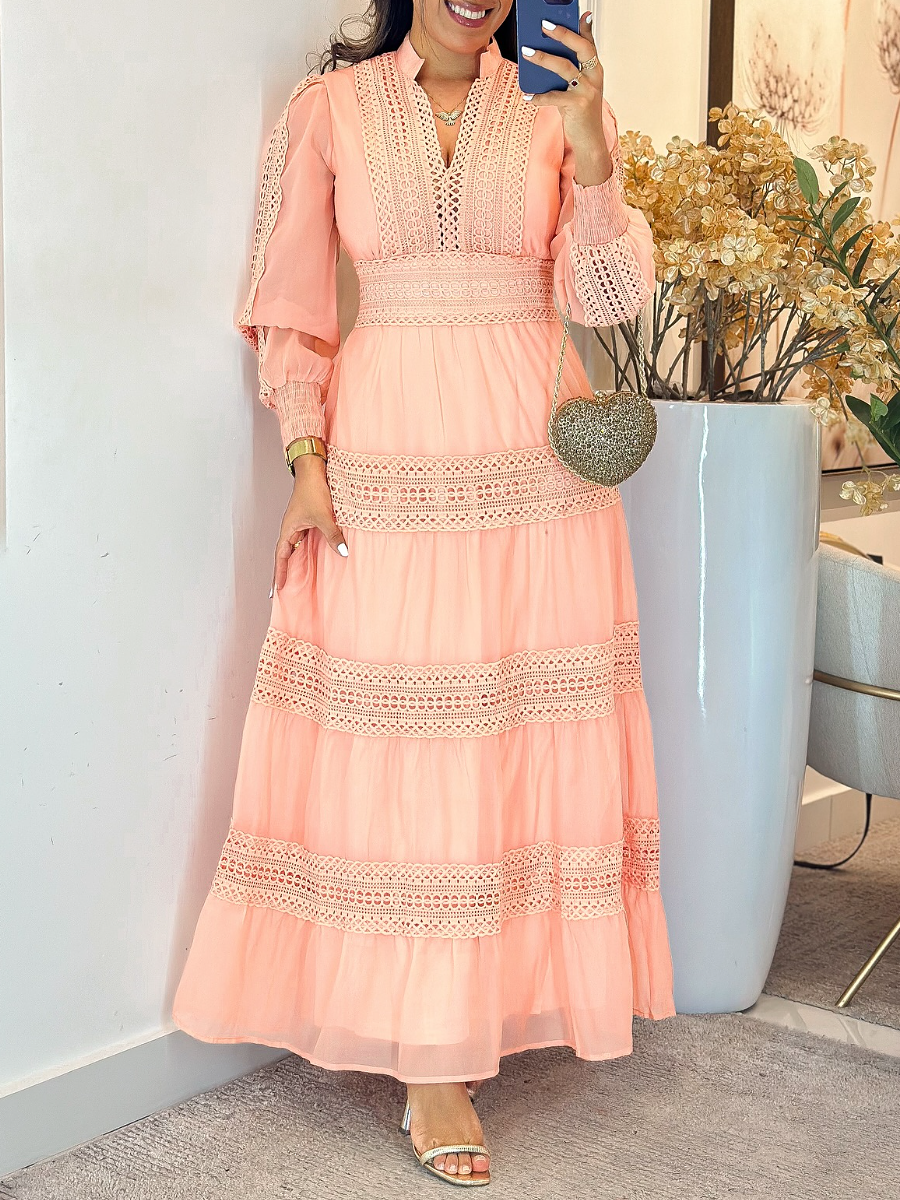 Retro Women's Lace Collar Dress