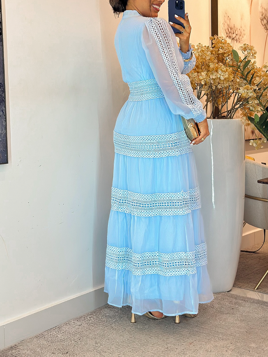 Retro Women's Lace Collar Dress