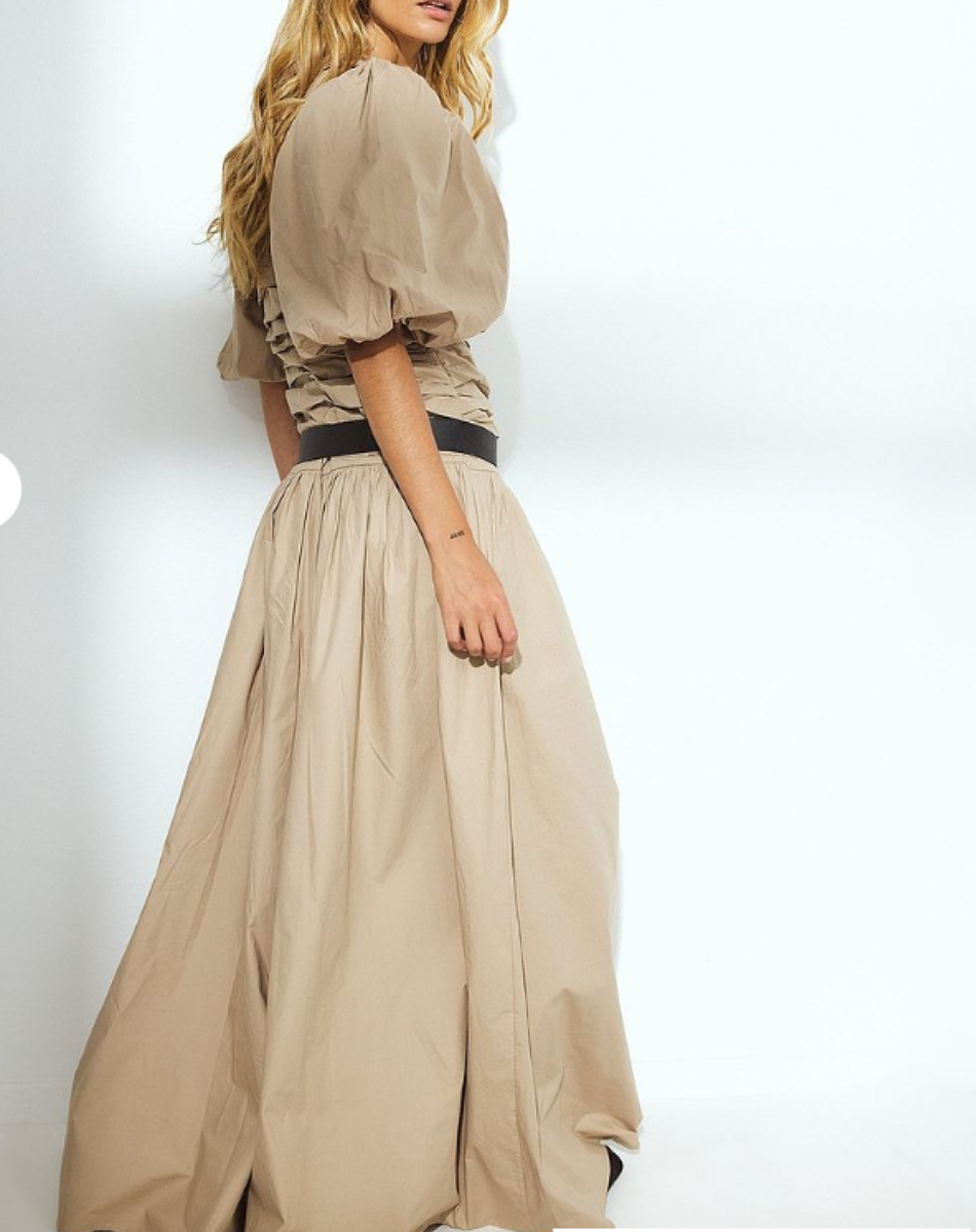Pleated Design Solid Color Dress