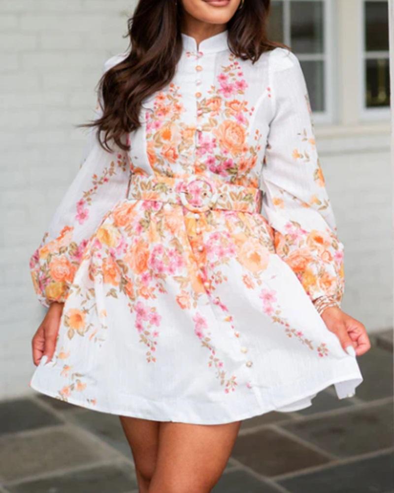 Lennox Mock Neck Floral Dress