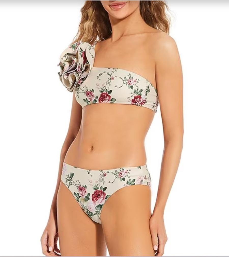 Miraflores Floral Print One-shoulder Swimsuit