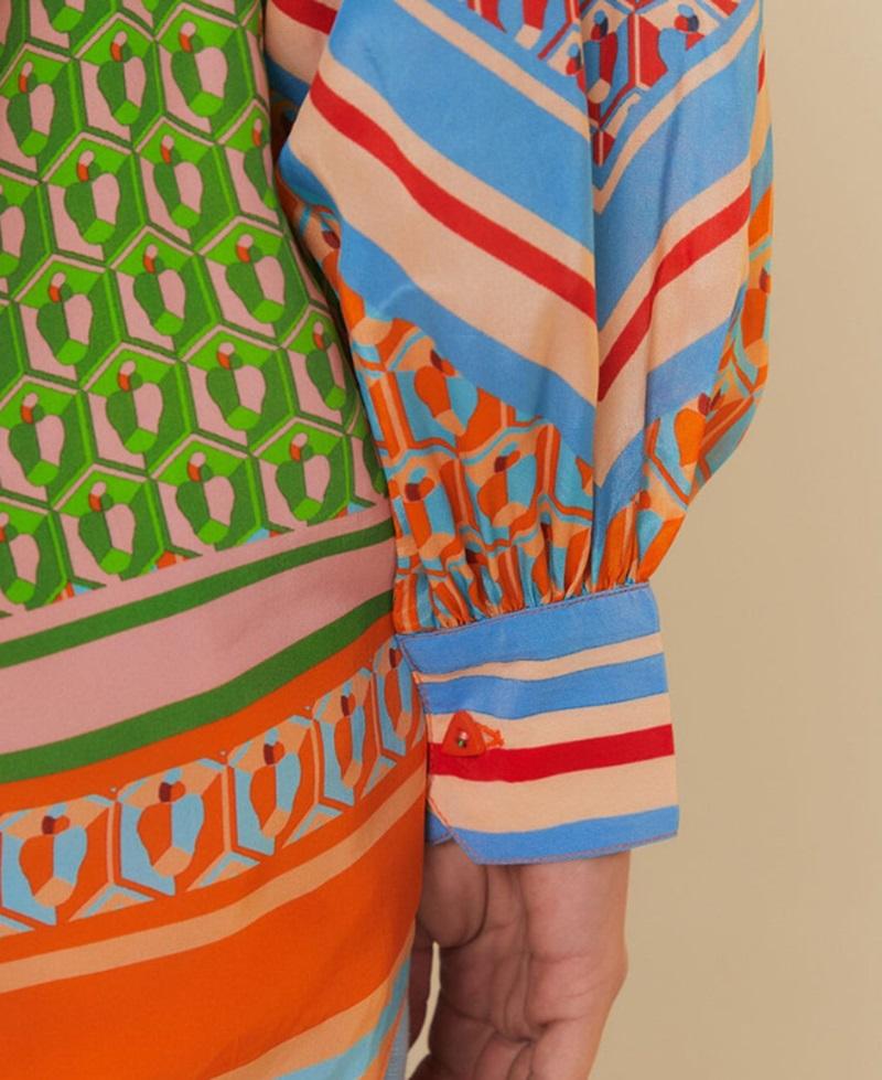Mixed Color Block Casual Two-Piece Set