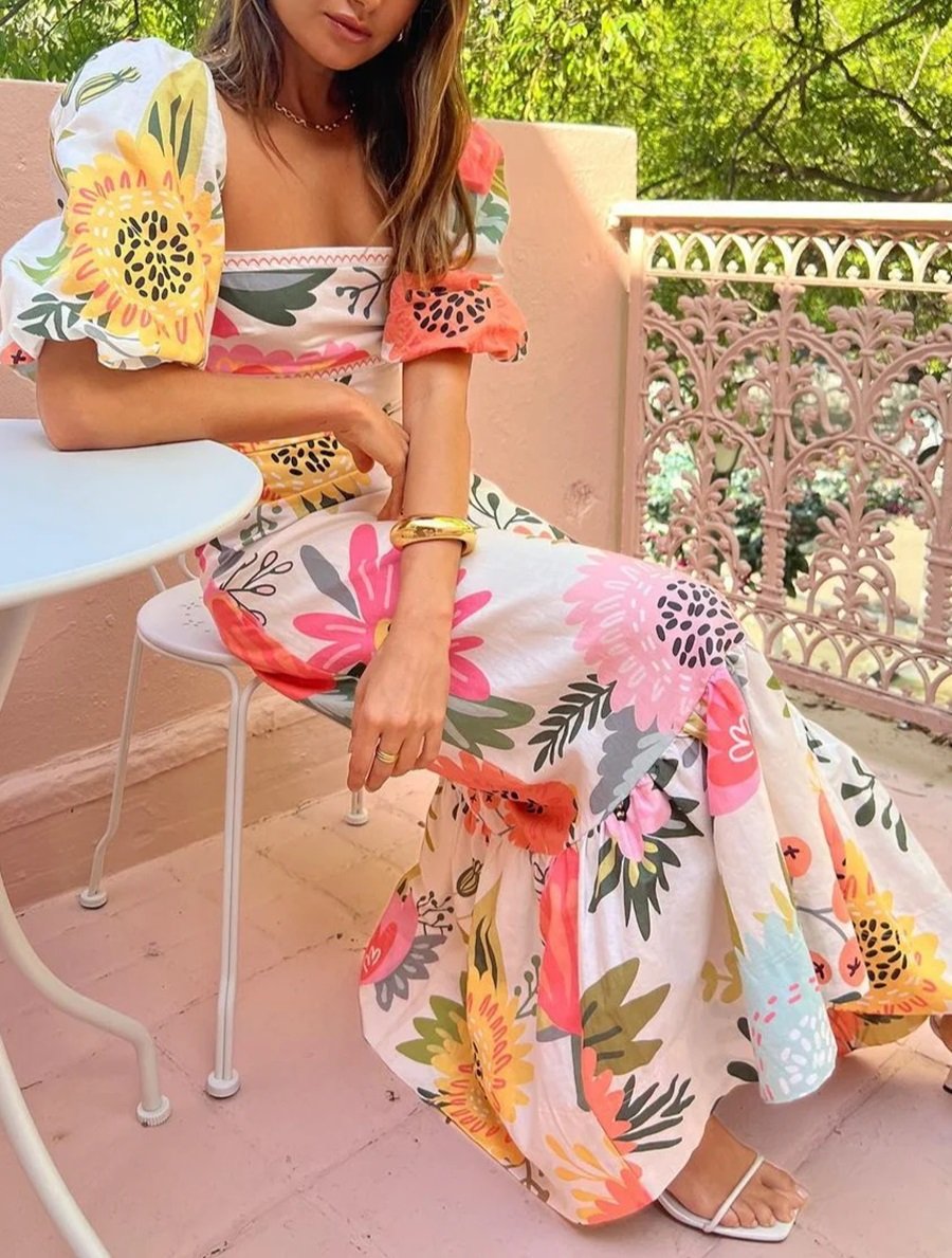 Floral Maxi Dress In Potpourri