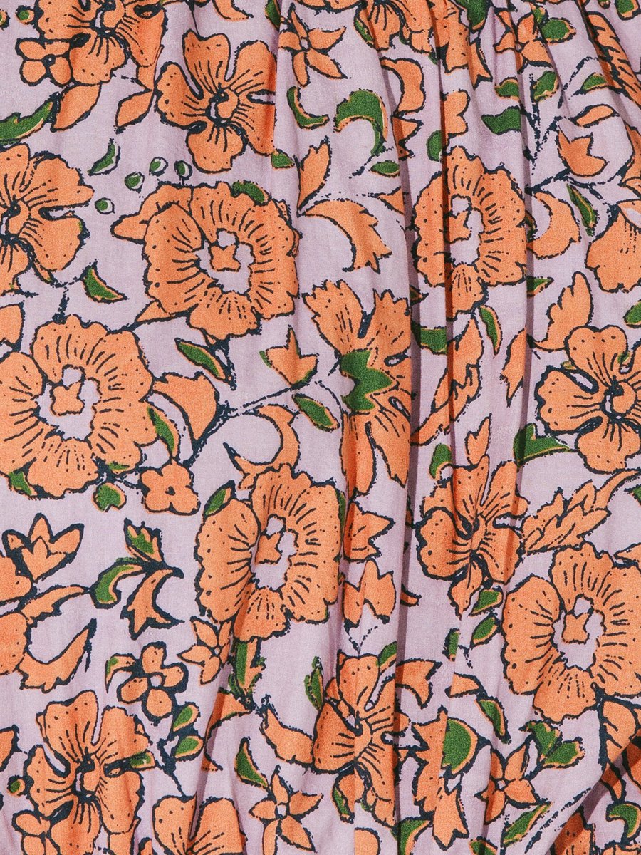 Floral Print Puff Sleeve Maxi Dress