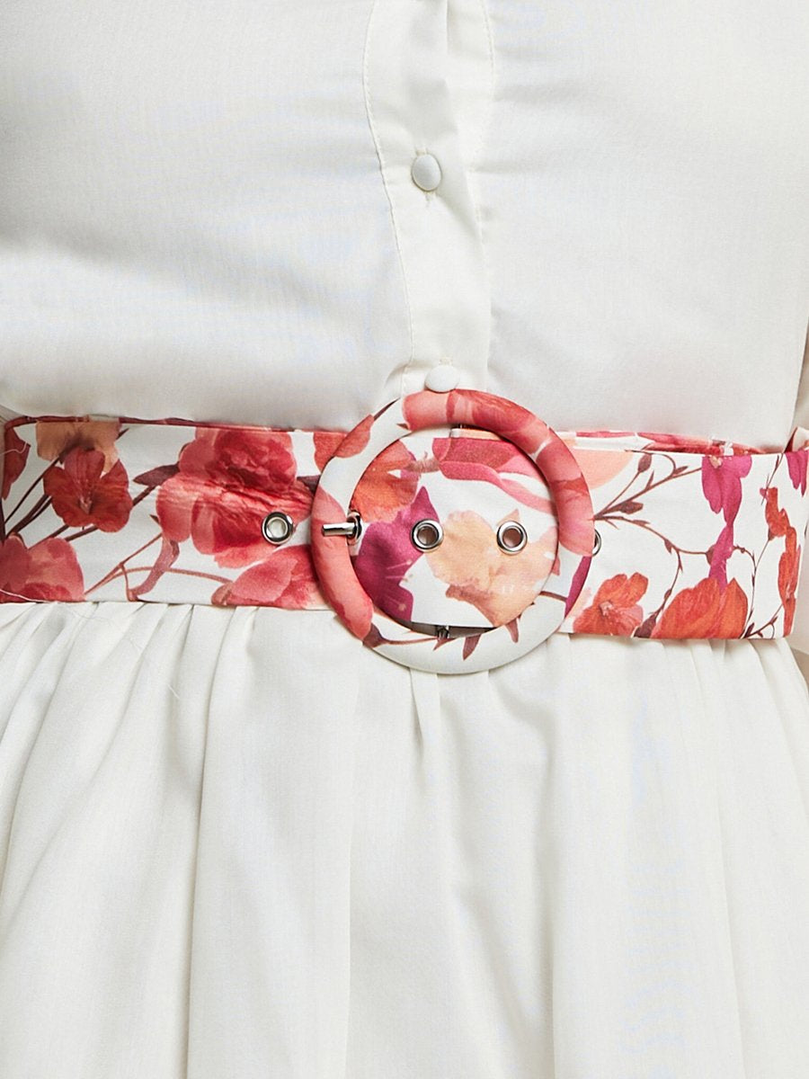Floral Print Button Up Dress