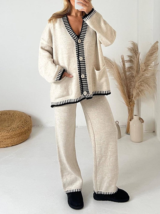Fashion Casual Knitted Two-piece Set
