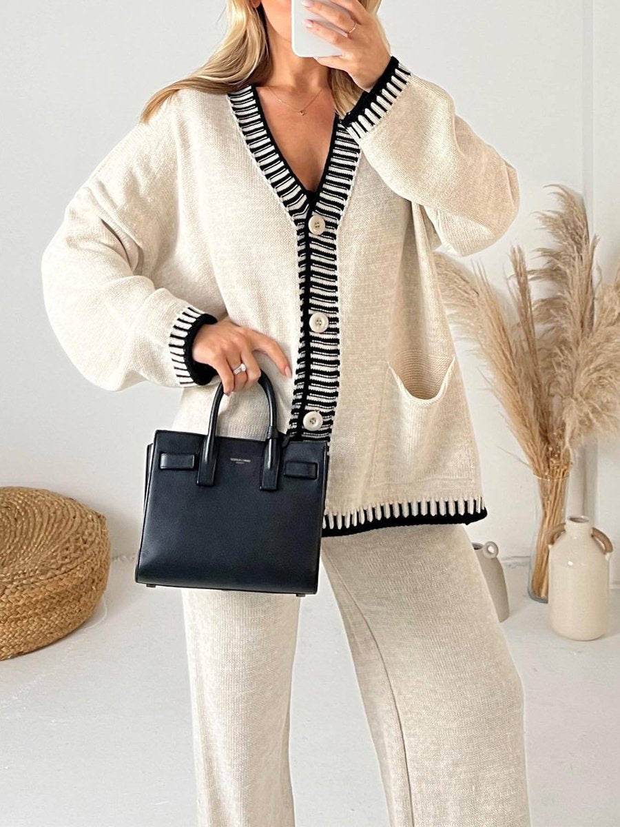 Fashion Casual Knitted Two-piece Set