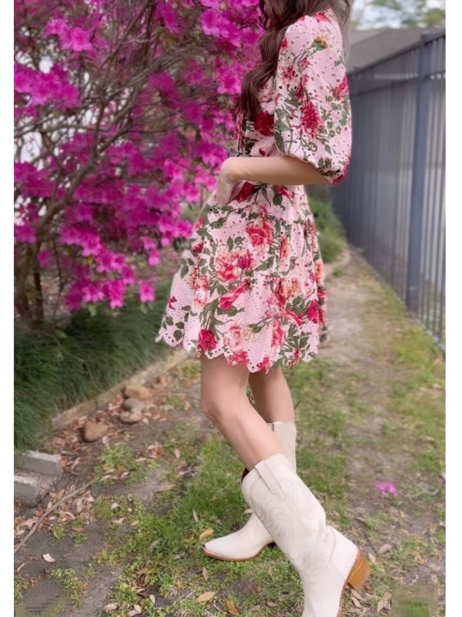 The Cute Pink Floral Dress