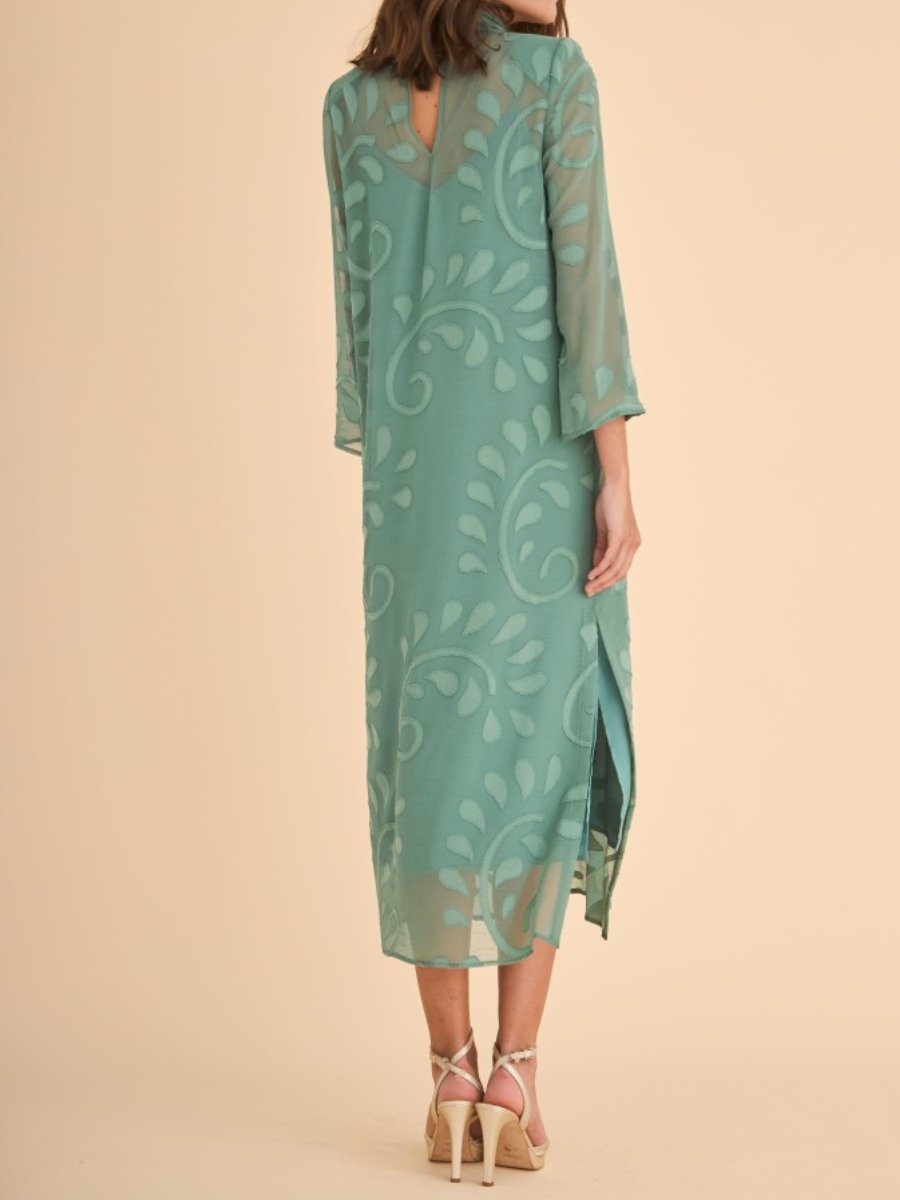 Aqua Green Elegant Midi Dress