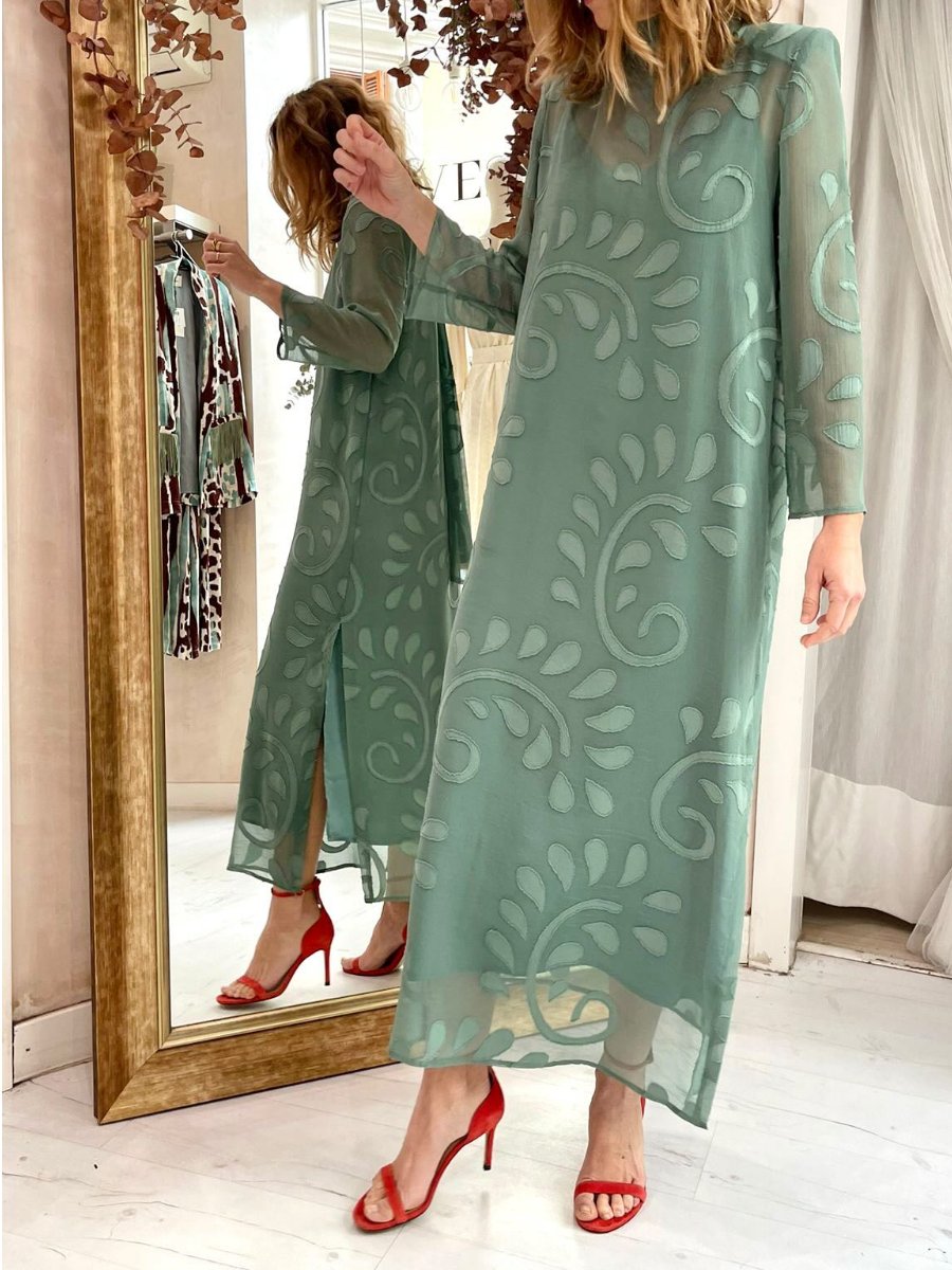 Aqua Green Elegant Midi Dress