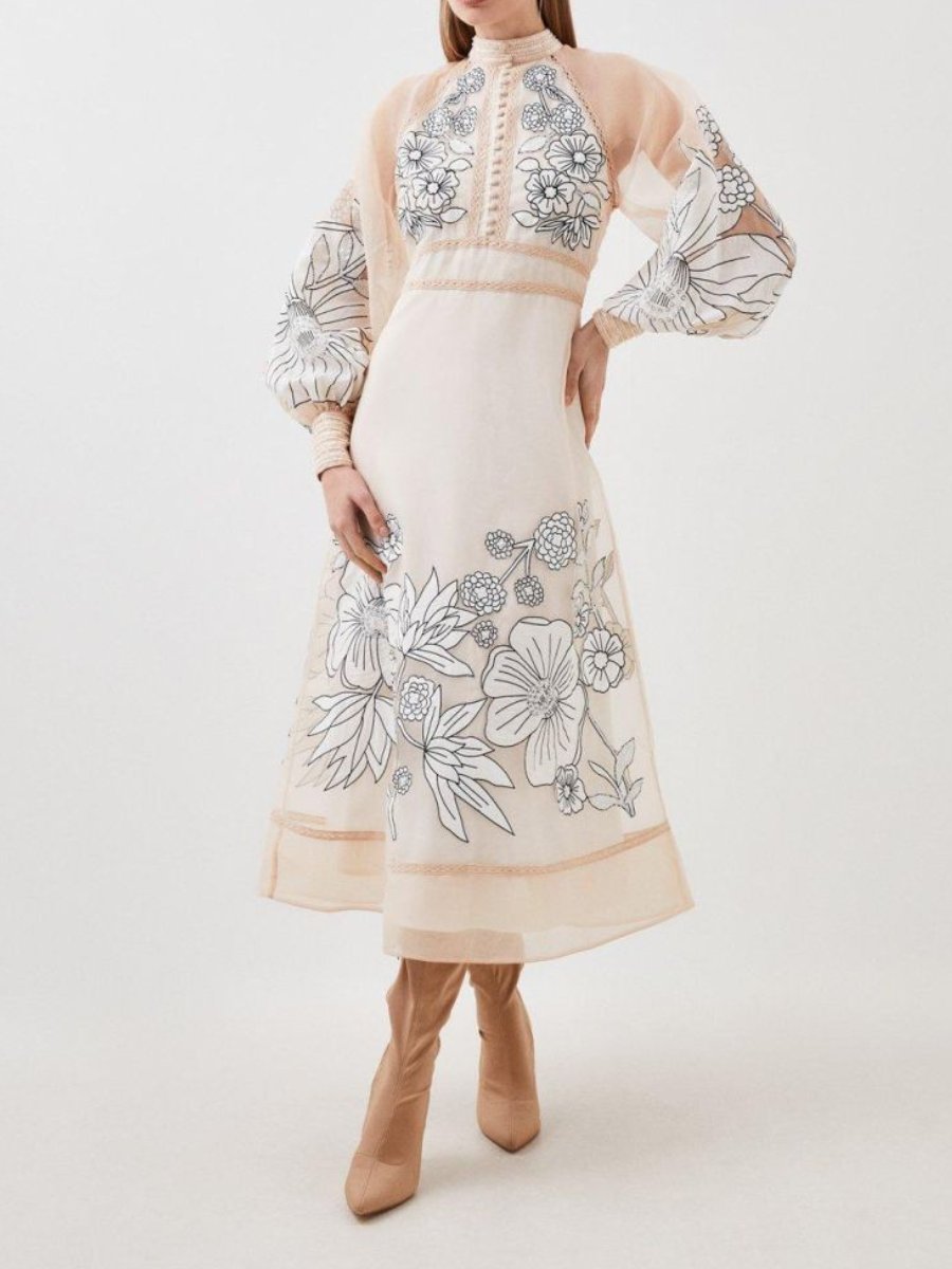 The Elegant Floral Midi Dress