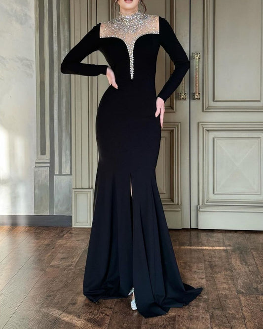 Black Diamond-Fit Fishtail Dress