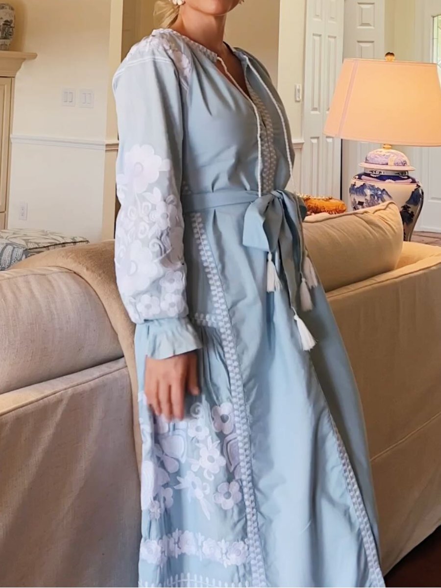 Long Sleeve Floral Midi Shirt