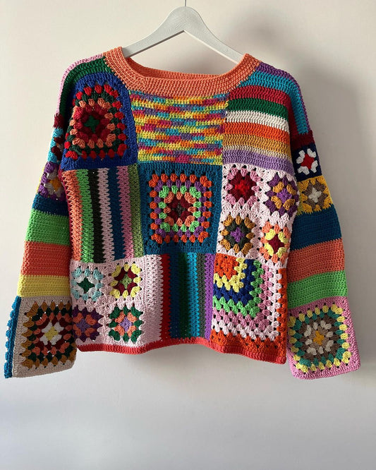 Long Sleeve Round Neck Hand Knit Sweater