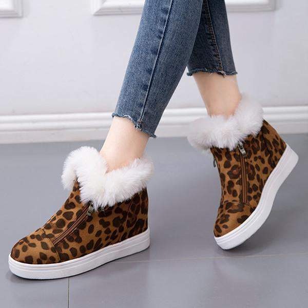 Women's Casual Wedge Thick Soled Snow Boots