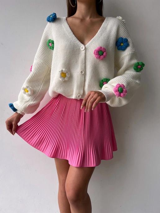 Flower Knit Cardigan