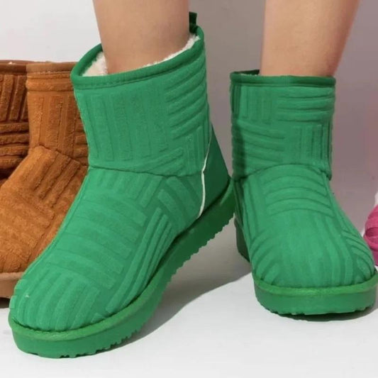 Women Fashion Plus Size Solid Color Thick-Soled Velvet Snow Boots