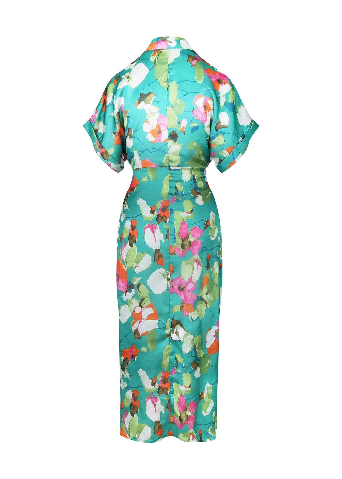 Floral Print Lace-Up Shirt Dress