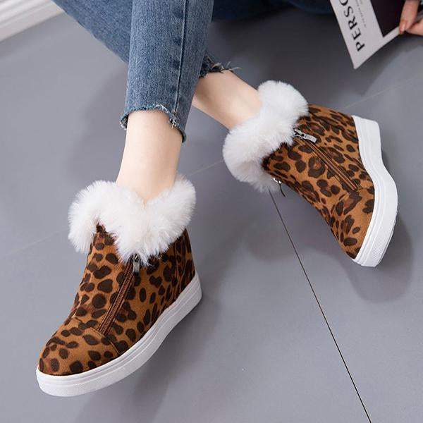 Women's Casual Wedge Thick Soled Snow Boots