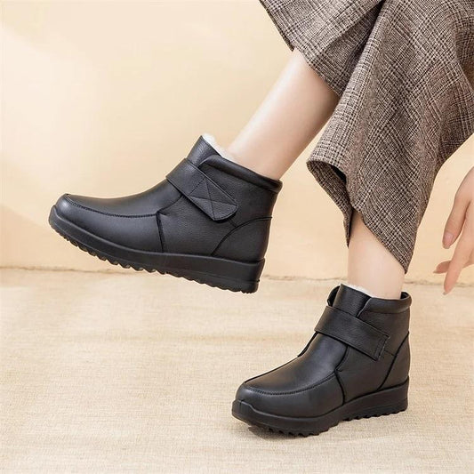 Winter Thickened Cowhide Wool Leather Boots
