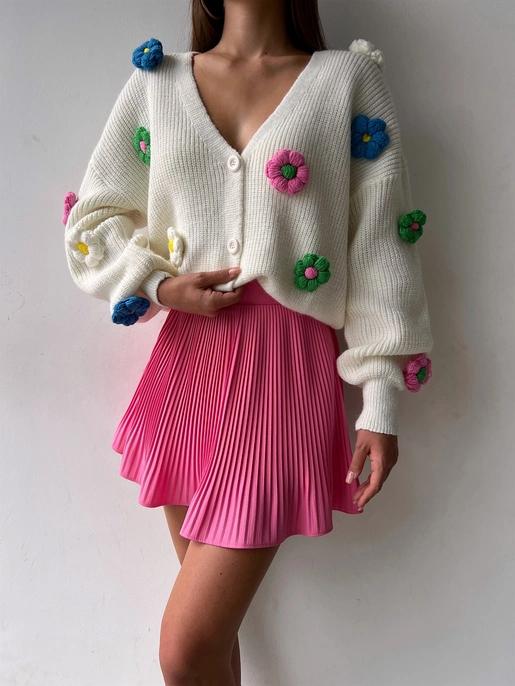 Flower Knit Cardigan