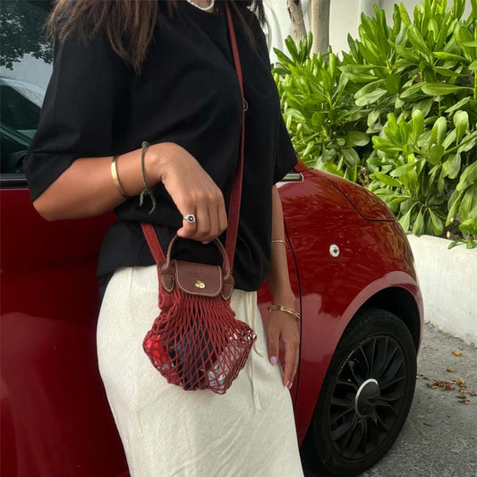 Woven Cutout Crossbody Tote